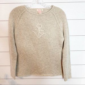 Pink Pineapple cashmere anchor sweater.